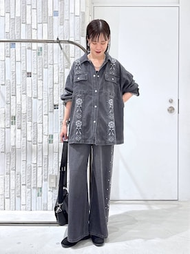 「LEPSIM（レプシィム）のイージーバレエスニーパー　1042670（パンプス、ブラック系）」を使った、たなさんさん（レディース）の夏コーディネート