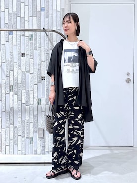 「LEPSIM（レプシィム）のサラキレポンチョチュニックSS　290265（シャツ/ブラウス、グレー系）」を使った、たなさんさん（レディース）の夏コーディネート