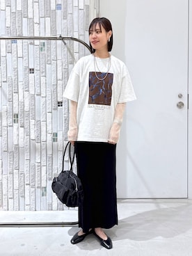 「アイテム（ボストンバッグ）」を使った、たなさんさん（レディース・175cm）の春コーディネート