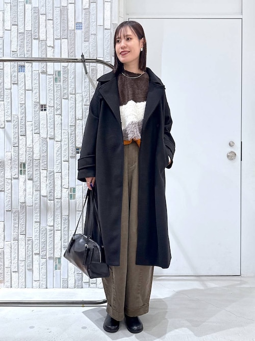 セール】ウーリーステンカラーロングコート 498520（ステンカラー