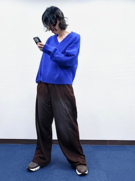 「アイテム（スウェットパンツ、ブラウン系）」を使った、Gladさん（メンズ・174cm）の秋コーディネート