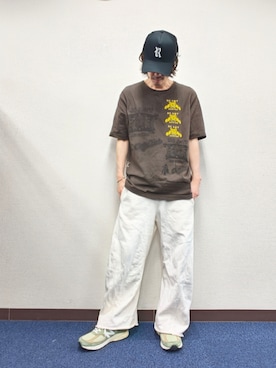 「NEW ERA（ニューエラ）のRon Herman別注（キャップ、ブラック系）」を使った、Gladさん（メンズ・174cm）の春コーディネート