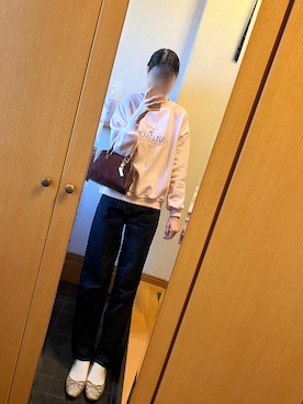 「GRL（グレイル）のアイテム（スウェット、ピンク系）」を使った、♡YURU♡さん（レディース・175cm）の冬コーディネート