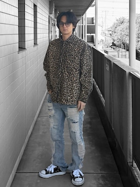 Supreme （シュプリーム）の「Supreme - Black 総柄レーヨン長袖開襟