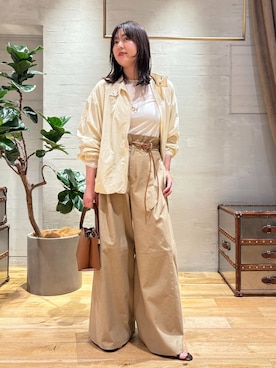 「plage（プラージュ）の《追加》CO NY Sheer ロンT（Tシャツ/カットソー、ホワイト系）」を使った、chikaさん（レディース・161cm）の冬コーディネート