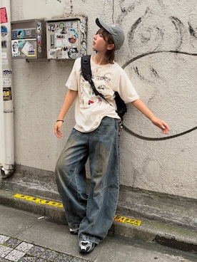 「GAP（ギャップ）のアイテム（キャップ）」を使った、ちゃをさん（レディース・158cm）の夏コーディネート