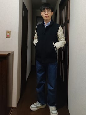 「EDWIN（エドウィン）のアイテム（パンツ）」を使った、toreytakさん（メンズ・162cm）の冬コーディネート