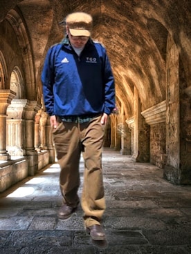 「no brand（ノーブランド）のアイテム（帽子）」を使った、kingtessyさん（メンズ・186cm）の春コーディネート