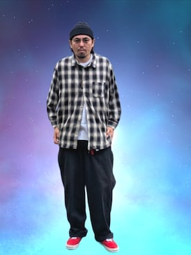 「アイテム（アナログ腕時計、ブラック系）」を使った、kingtessyさん（メンズ・186cm）の秋コーディネート