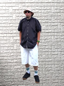 「no brand（ノーブランド）のアイテム」を使った、kingtessyさん（メンズ・186cm）の夏コーディネート