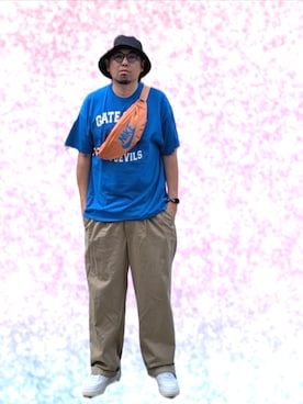 「no brand（ノーブランド）のアイテム」を使った、kingtessyさん（メンズ・186cm）の夏コーディネート