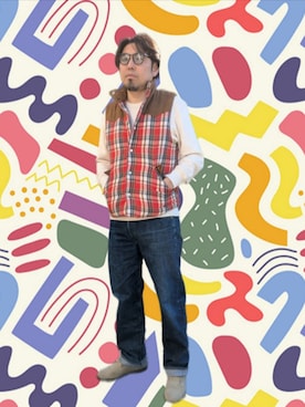 「BOBSON（ボブソン）のアイテム」を使った、kingtessyさん（メンズ・186cm）の冬コーディネート