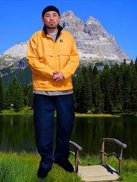 「Dickies（ディッキーズ）のアイテム（パンツ）」を使った、kingtessyさん（メンズ・186cm）の冬コーディネート