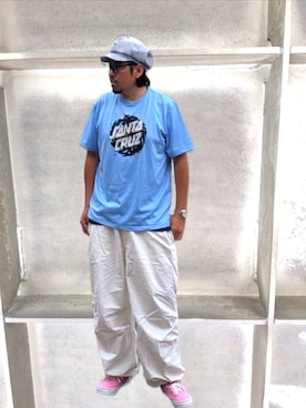 「アイテム（キャスケット）」を使った、kingtessyさん（メンズ・186cm）の夏コーディネート