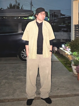 「no brand（ノーブランド）のアイテム（帽子）」を使った、kingtessyさん（メンズ・186cm）の春コーディネート