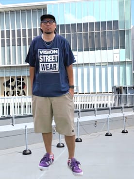 「Dickies（ディッキーズ）のアイテム」を使った、kingtessyさん（メンズ・186cm）の夏コーディネート