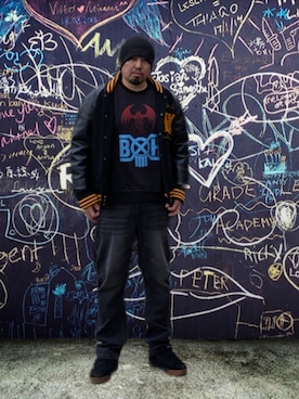 「GRAVIS（グラヴィス）のアイテム」を使った、kingtessyさん（メンズ・186cm）の冬コーディネート