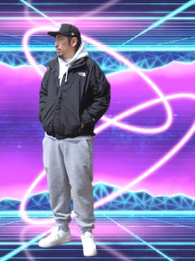 「NEW ERA（ニューエラ）のアイテム（キャップ、ブラック系）」を使った、kingtessyさん（メンズ・186cm）の春コーディネート