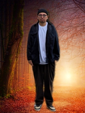 「アイテム（カバーオール）」を使った、kingtessyさん（メンズ・186cm）の冬コーディネート