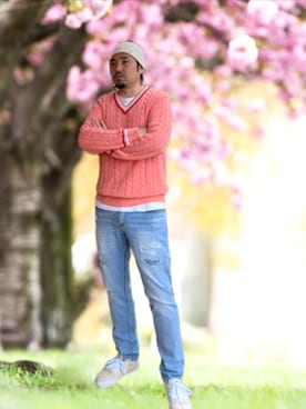 「GAP（ギャップ）のアイテム（トップス）」を使った、kingtessyさん（メンズ・186cm）の春コーディネート