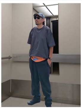 「GU（ジーユー）のアイテム」を使った、kingtessyさん（メンズ・186cm）の夏コーディネート