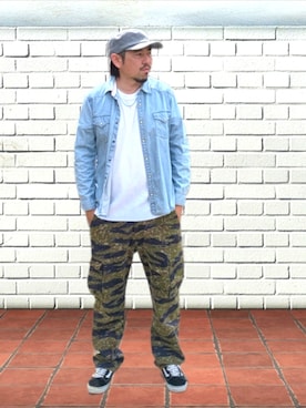 「GAP（ギャップ）のアイテム（トップス）」を使った、kingtessyさん（メンズ・186cm）の夏コーディネート