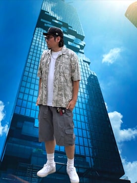 「Dickies（ディッキーズ）のアイテム」を使った、kingtessyさん（メンズ・186cm）の夏コーディネート
