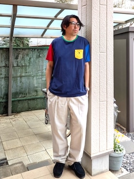 「Clarks（クラークス）のアイテム（シューズ）」を使った、kingtessyさん（メンズ・186cm）の春コーディネート