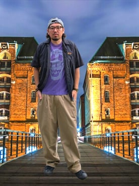 「CONVERSE（コンバース）のアイテム」を使った、kingtessyさん（メンズ・186cm）の夏コーディネート