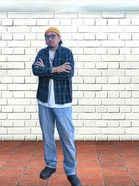 「no brand（ノーブランド）のアイテム」を使った、kingtessyさん（メンズ・186cm）の秋コーディネート