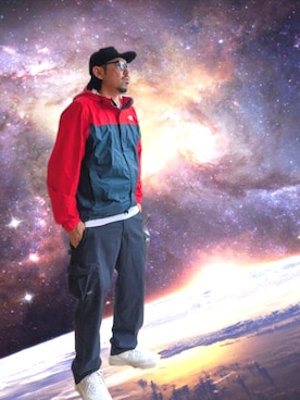 「NEW ERA（ニューエラ）のアイテム（キャップ、ブラック系）」を使った、kingtessyさん（メンズ・186cm）の夏コーディネート