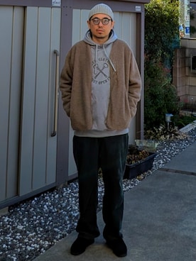 「アイテム（ブーツ）」を使った、kingtessyさん（メンズ・186cm）の冬コーディネート