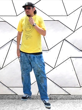 「VANS（バンズ）のVANS ヴァンズ OLD SKOOL DX オールドスクール DX V36CL+ BLACK（スニーカー、ブラック系）」を使った、kingtessyさん（メンズ・186cm）の夏コーディネート