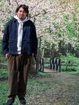 「Clarks（クラークス）のアイテム」を使った、kingtessyさん（メンズ・186cm）の春コーディネート