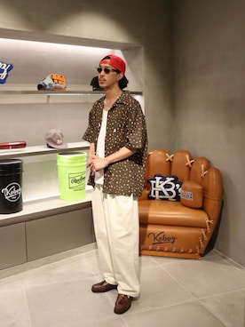 「KEBOZ（ケボズ）のアイテム」を使った、Hoshiさん（メンズ・177cm）の春コーディネート