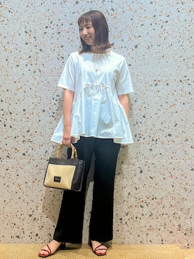 「OPAQUE.CLIP（オペークドットクリップ）のアイテム（Tシャツ/カットソー）」を使った、さくらさん（レディース・161cm）の春コーディネート