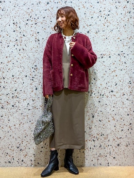 「アイテム（ハンドバッグ、シルバー系）」を使った、さくらさん（レディース・161cm）の秋コーディネート