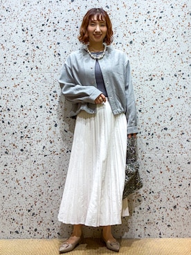 「アイテム（ハンドバッグ、シルバー系）」を使った、さくらさん（レディース・161cm）の秋コーディネート