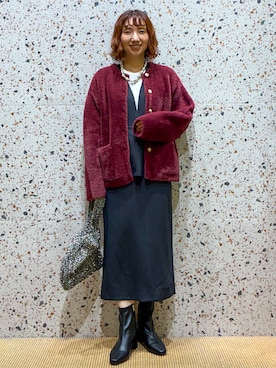 「アイテム（ハンドバッグ、シルバー系）」を使った、さくらさん（レディース・161cm）の秋コーディネート