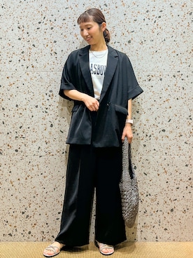 「OPAQUE.CLIP（オペークドットクリップ）のアイテム（Tシャツ/カットソー）」を使った、さくらさん（レディース・161cm）の春コーディネート