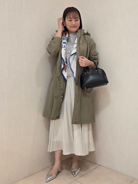 「アイテム（モッズコート、グリーン系）」を使った、naokoさん（レディース・165cm）の春コーディネート