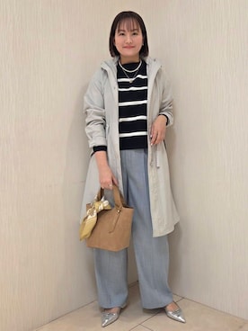 「アイテム（モッズコート）」を使った、naokoさん（レディース・165cm）の春コーディネート