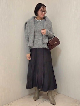 「アイテム（ピーコート）」を使った、naokoさん（レディース・165cm）の春コーディネート