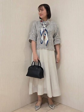 「アイテム（モッズコート、グリーン系）」を使った、naokoさん（レディース・165cm）の春コーディネート