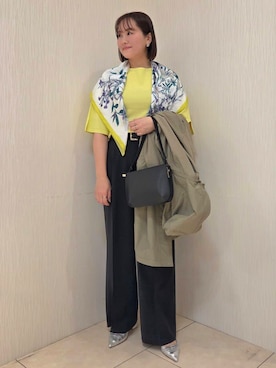 「アイテム（モッズコート、グリーン系）」を使った、naokoさん（レディース・165cm）の春コーディネート