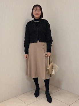 「アイテム（ピーコート、グレー系）」を使った、naokoさん（レディース・165cm）の冬コーディネート