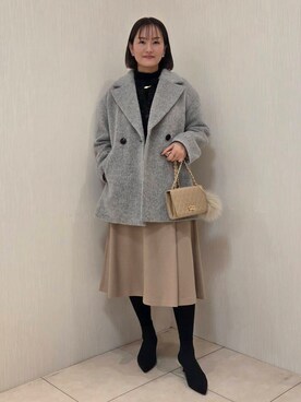 「アイテム（ピーコート、グレー系）」を使った、naokoさん（レディース・165cm）の秋コーディネート