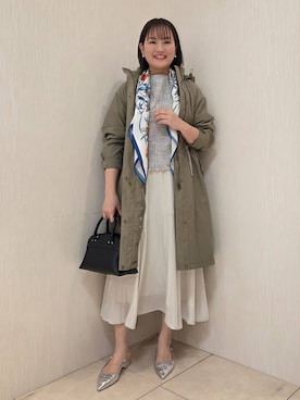 「アイテム（モッズコート、グリーン系）」を使った、naokoさん（レディース・165cm）の冬コーディネート