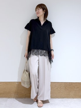 「OPAQUE.CLIP（オペークドットクリップ）のアイテム（サンダル）」を使った、Yukinkoさん（レディース・167cm）の夏コーディネート
