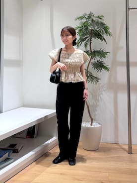 「NATURAL BEAUTY BASIC（ナチュラルビューティーベーシック）のアイテム（パンツ）」を使った、NBB STAFFさん（レディース・150cm）の春コーディネート